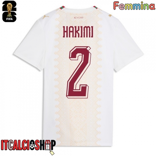 Marocco Achraf Hakimi #2 Seconda Maglia Femmina Mondiali 2026 Manica Corta
